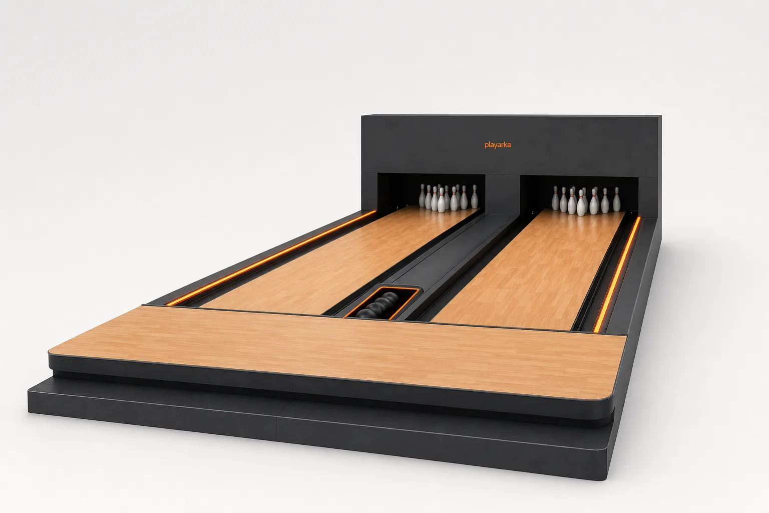 Playarka two-lane duckpin bowling module